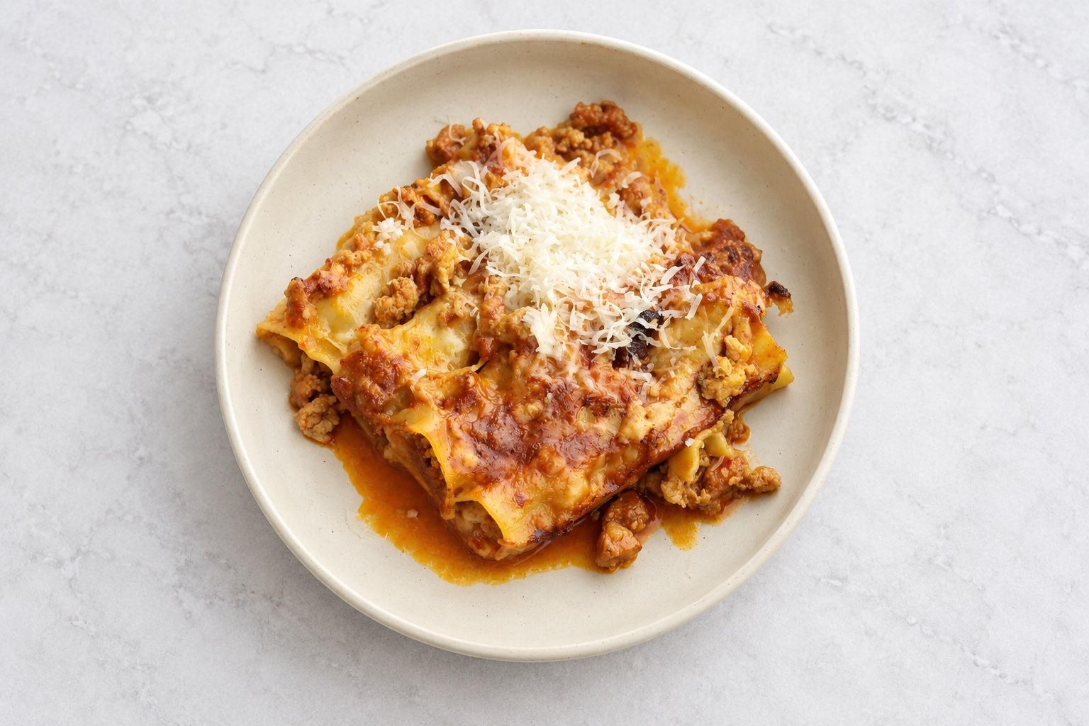 Chicken Nduja Cannelloni with Fennel Ragù, Comté & Mozzarella