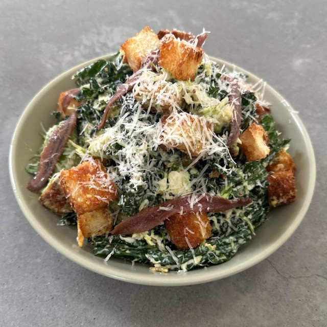 Kale & Brussel Sprout Caesar Salad