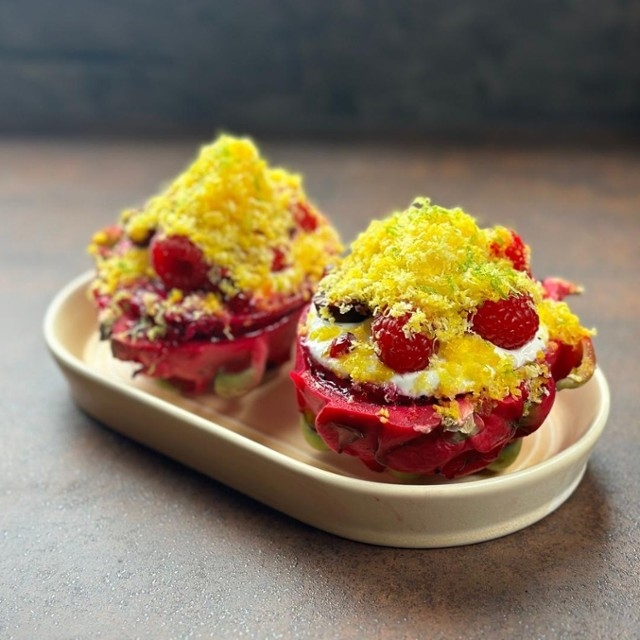 Frozen Fruit Salad with Dragon Fruit and Citrus