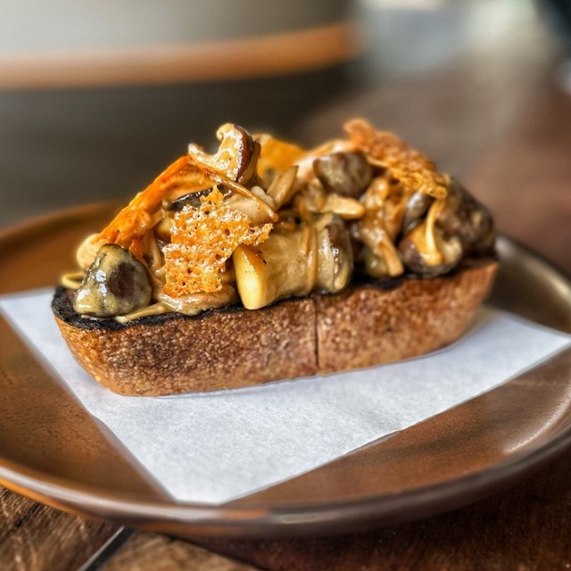 Mushroom Toast with Crisp Parmesan
