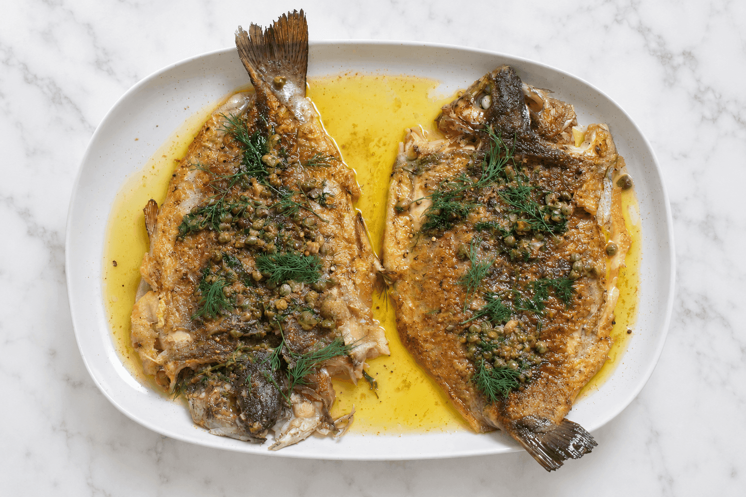 Butterflied Trout with Beurre Noisette, Capers, Dill & Lemon recipe preview