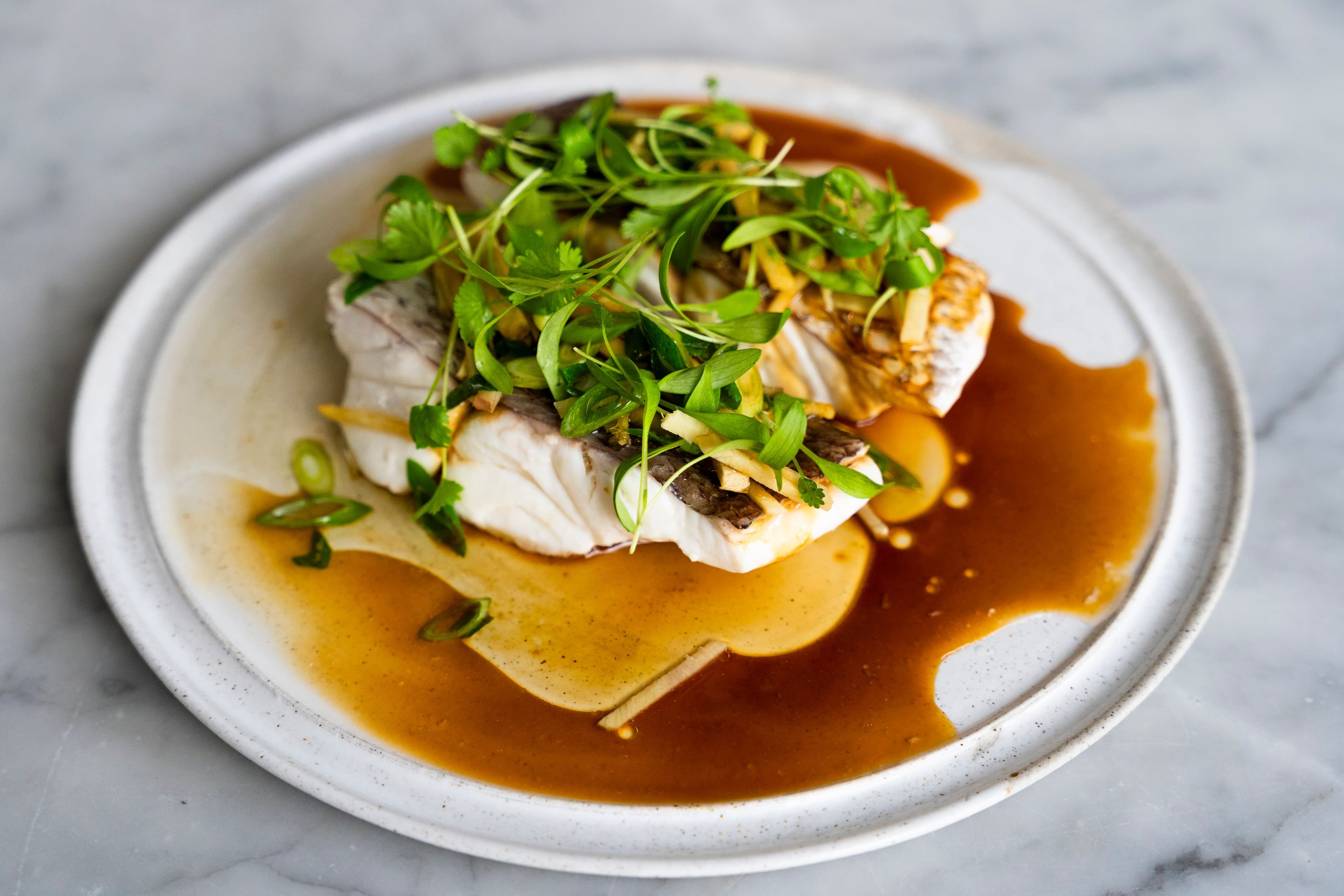 Steamed Snapper Fillets with Ginger and Green Onions recipe preview