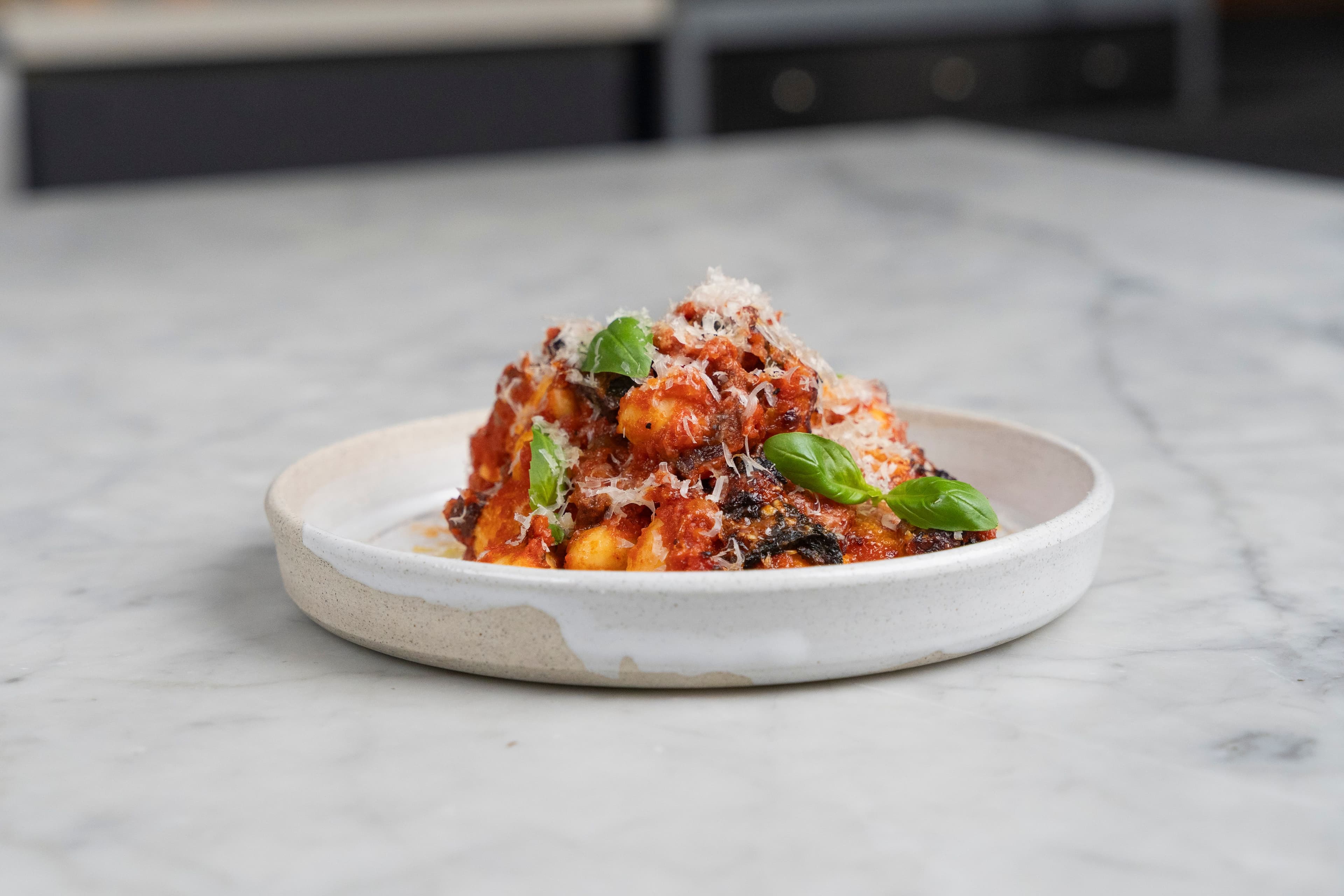 Air fryer Gnocchi in Pancetta, Tomato and Parmesan Sauce recipe preview
