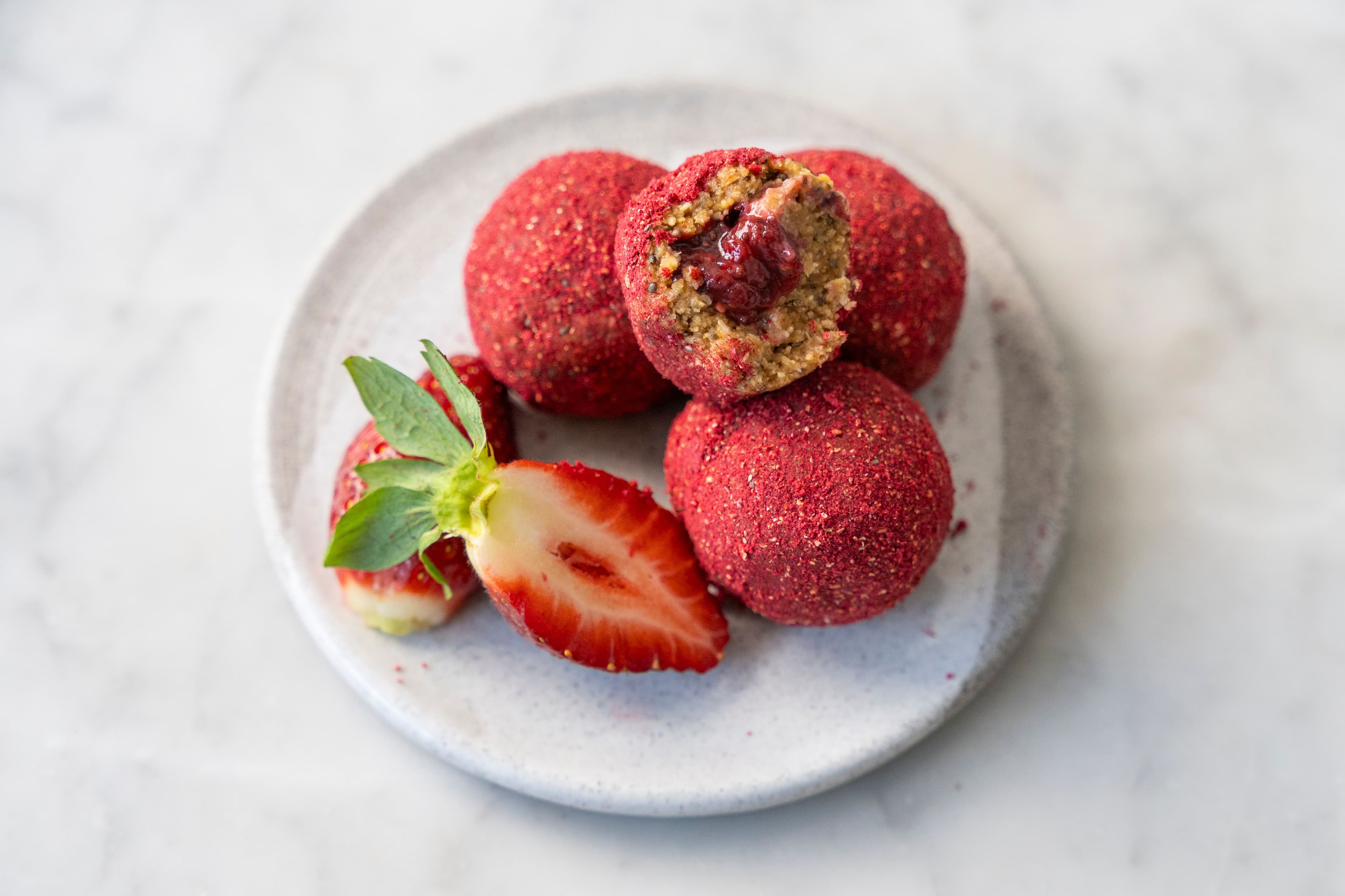 Peanut Butter and Jelly Protein Balls