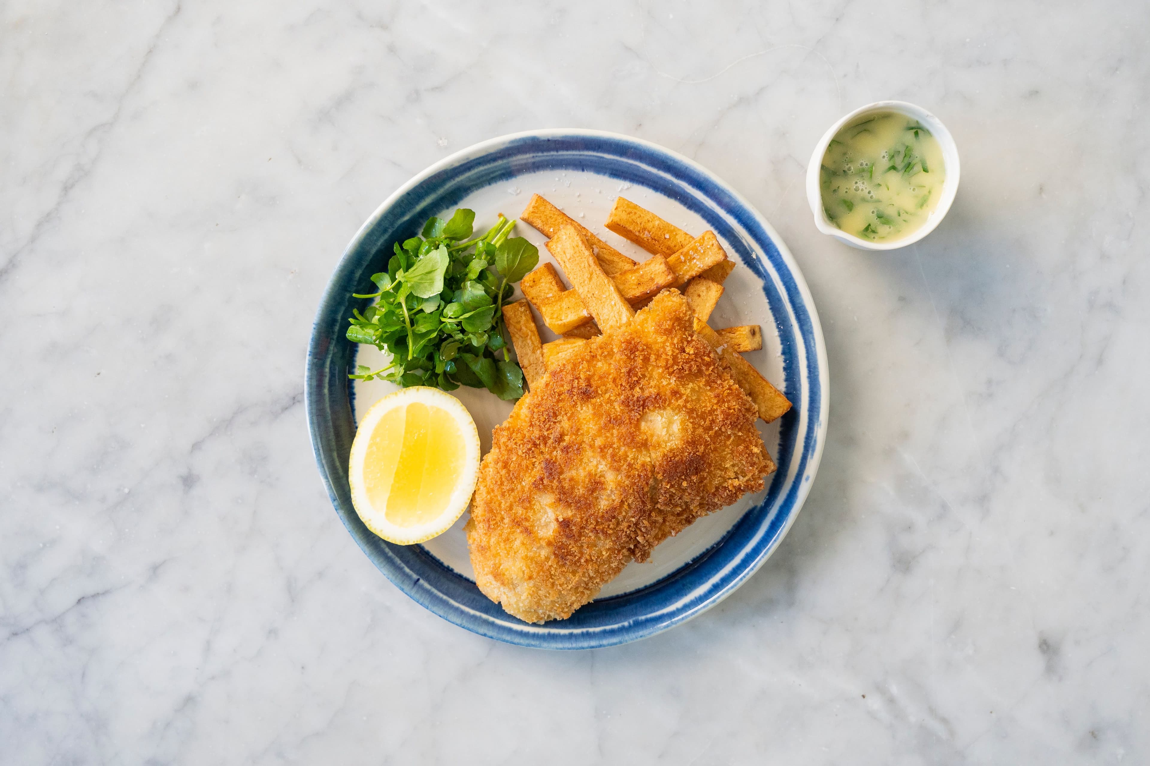 John Dory and Prawn Mousse Schnitzel