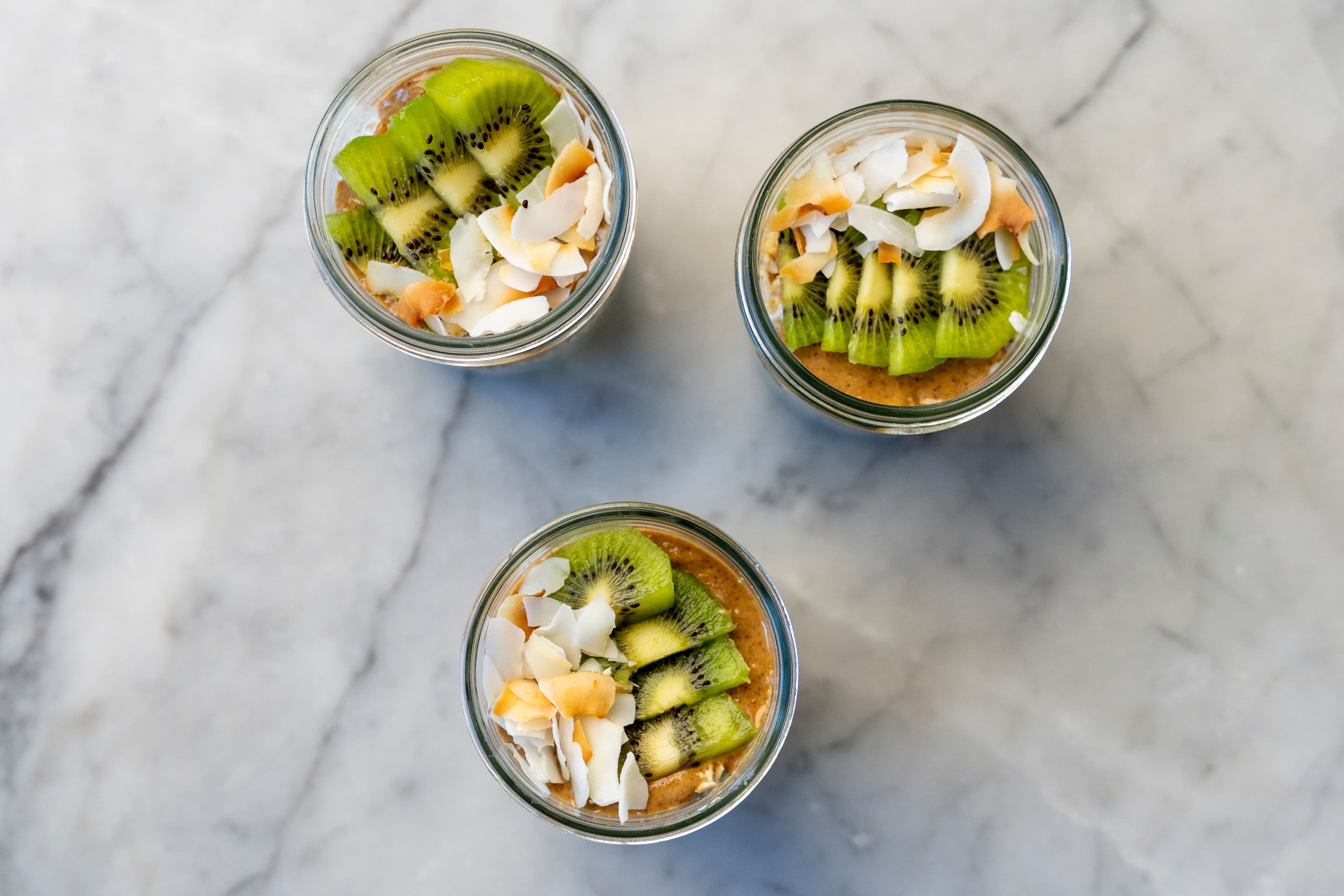 Kiwi, Almond Butter and Coconut Bircher Muesli