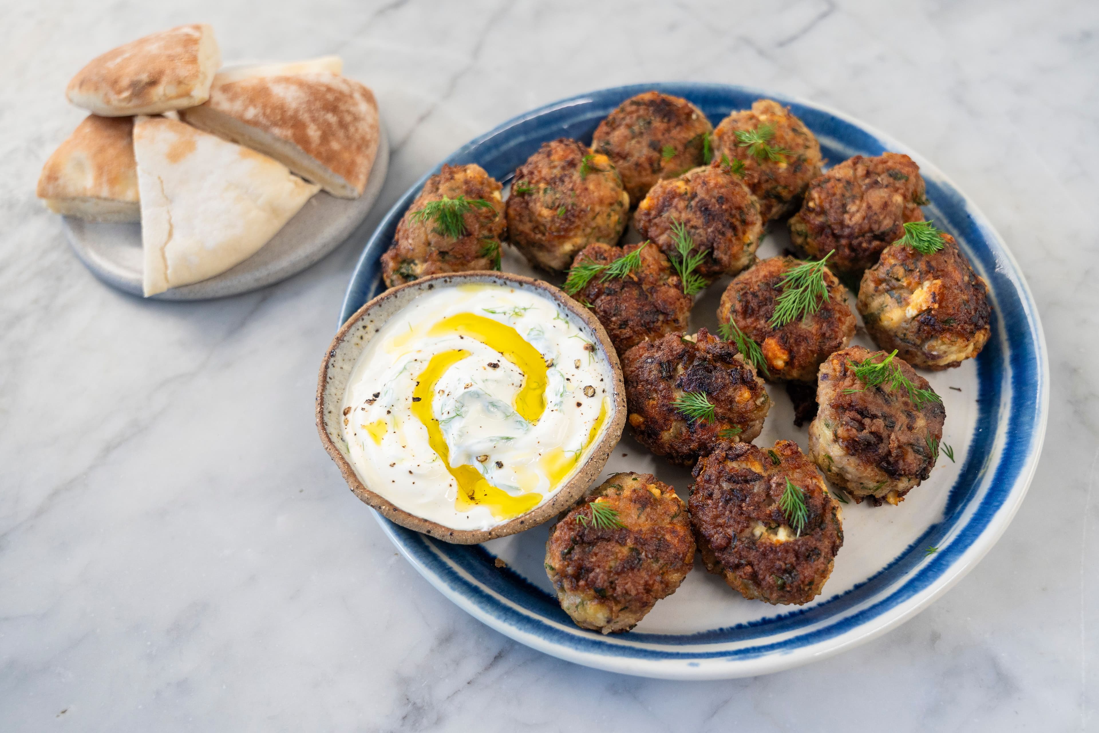 Pork and Feta Keftedes (meatballs) recipe preview