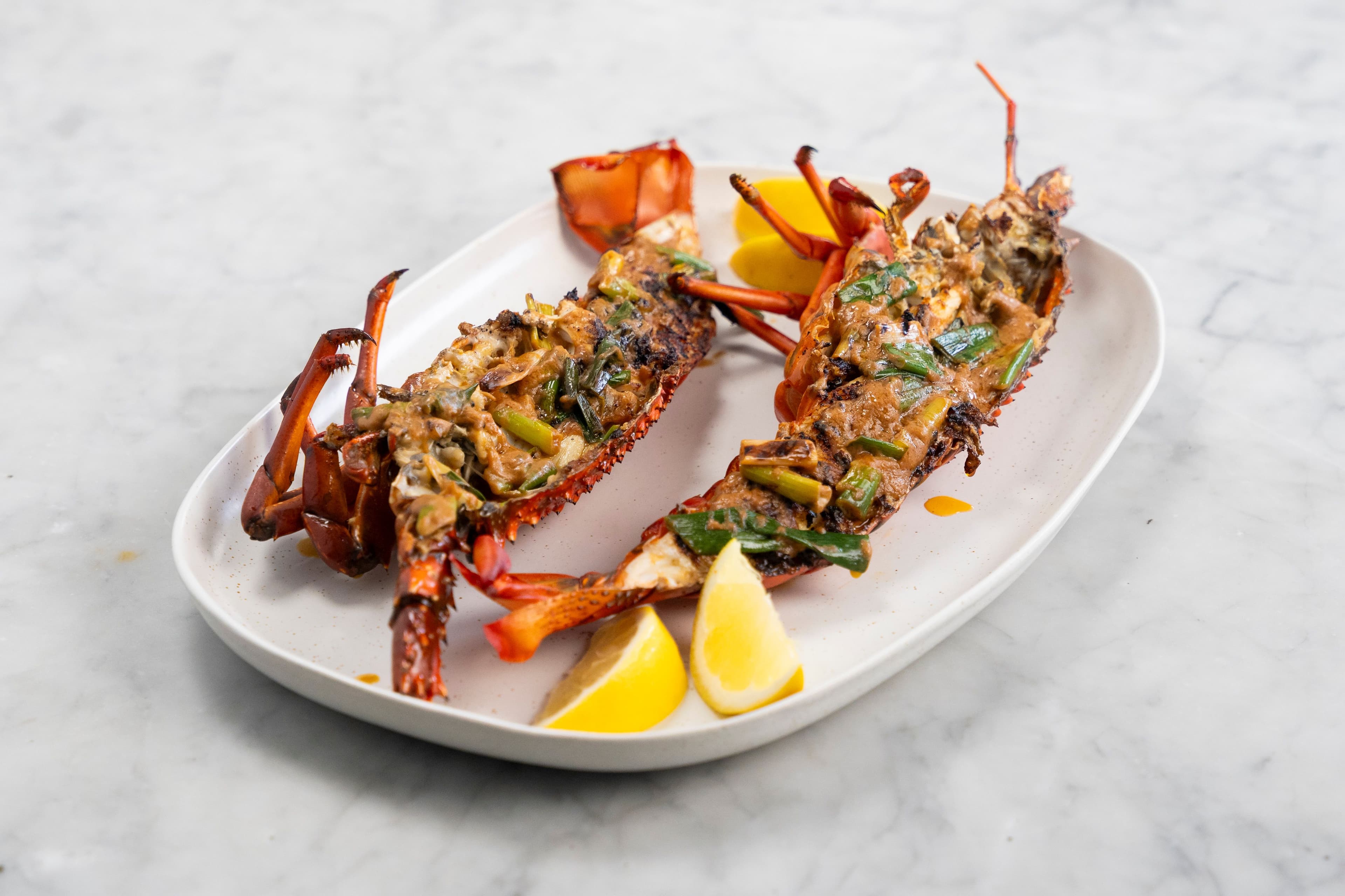 Grilled Lobster with Miso Chili Butter and Charred Scallions recipe preview
