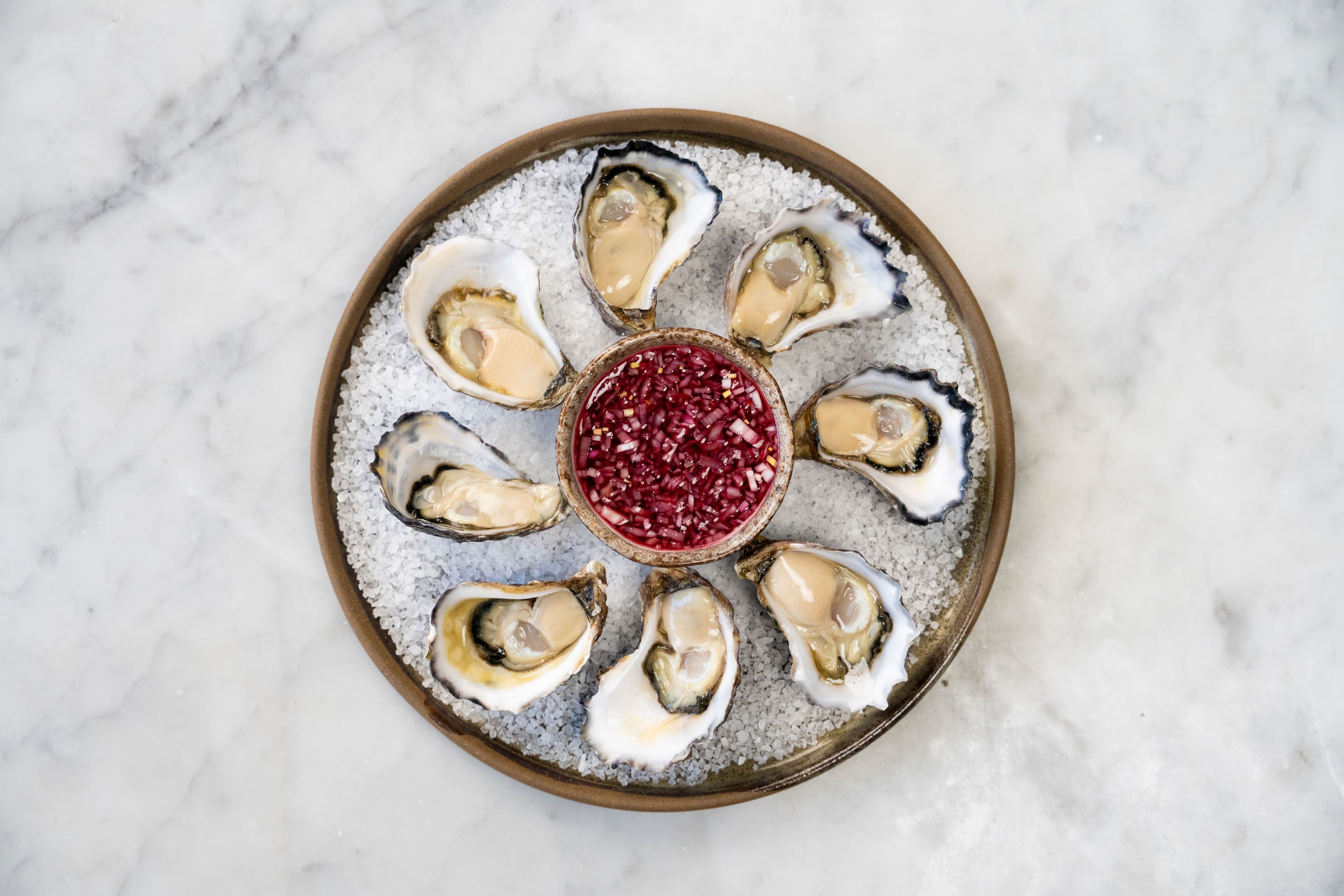 Freshly Shucked Oysters with Red Wine Mignonette recipe preview