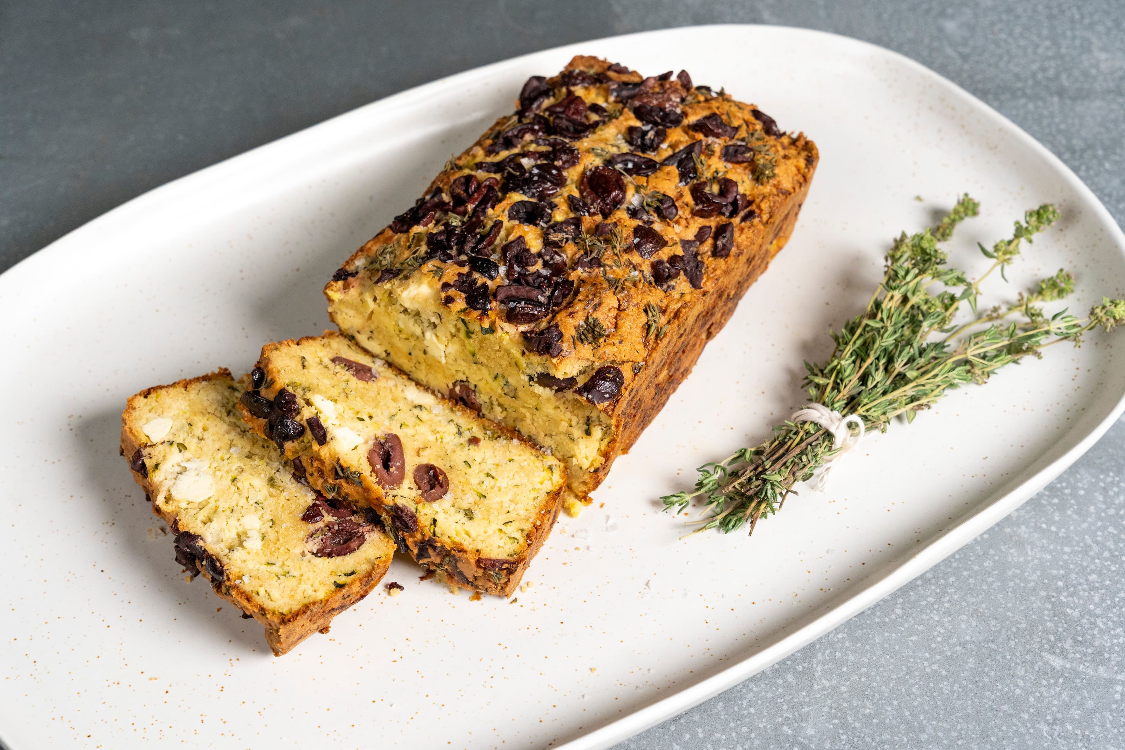 Zucchini Olive and Feta Loaf (GF)
