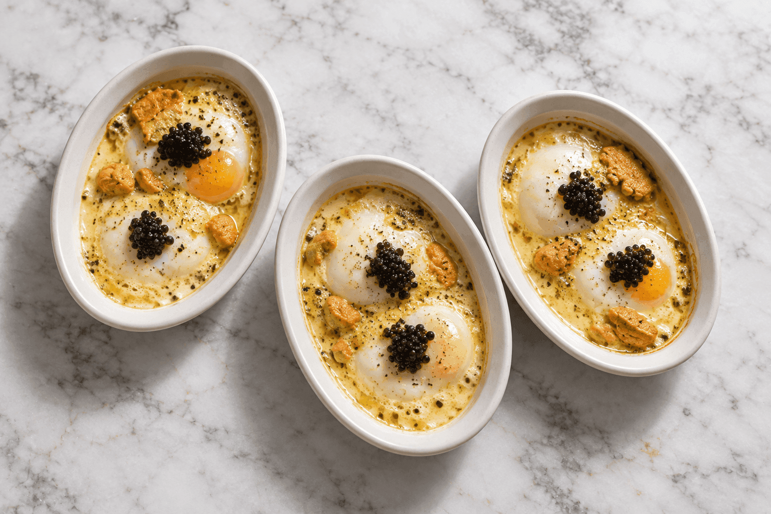 Gratinated Eggs with Sea Urchin Butter recipe preview