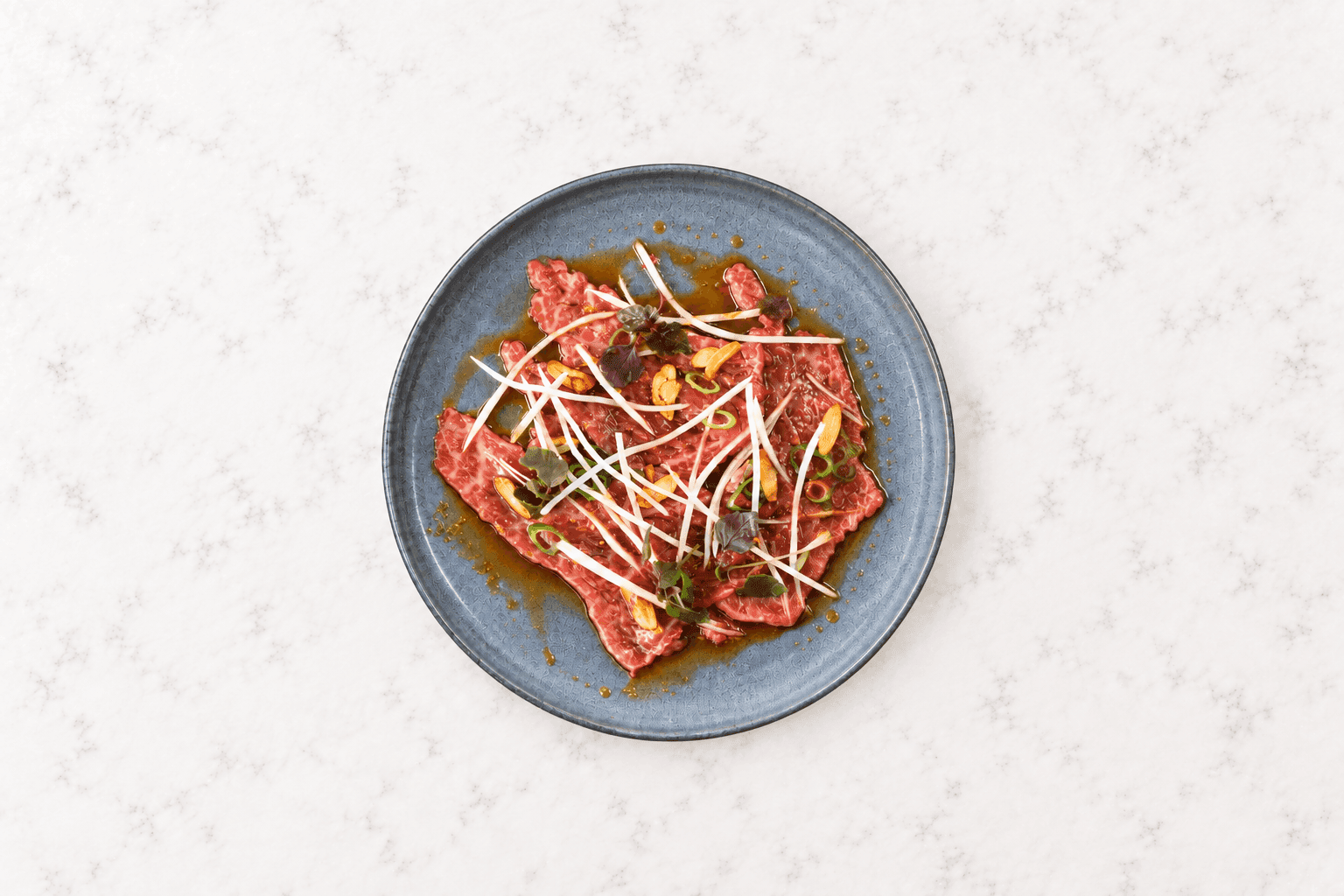 Wagyu Tataki with Ponzu, Daikon and Crispy Garlic