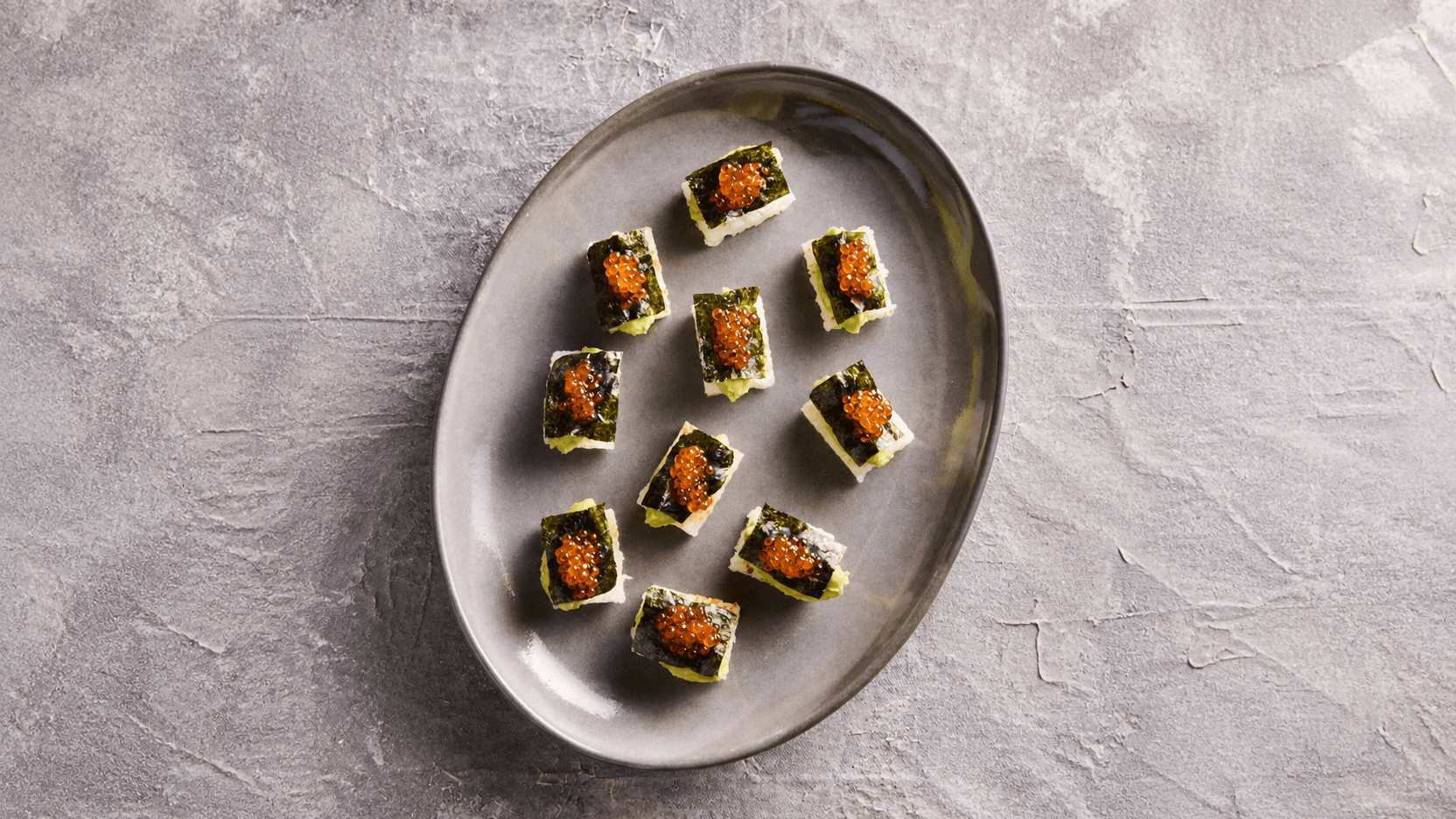 Crispy Rice with Avocado, Nori & Roe
