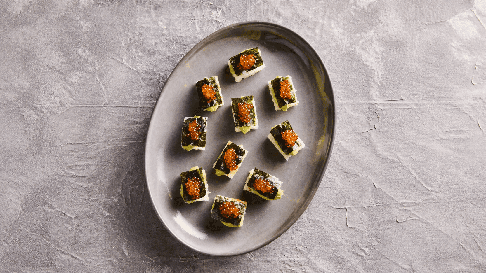 Crispy Rice with Avocado, Nori & Roe
