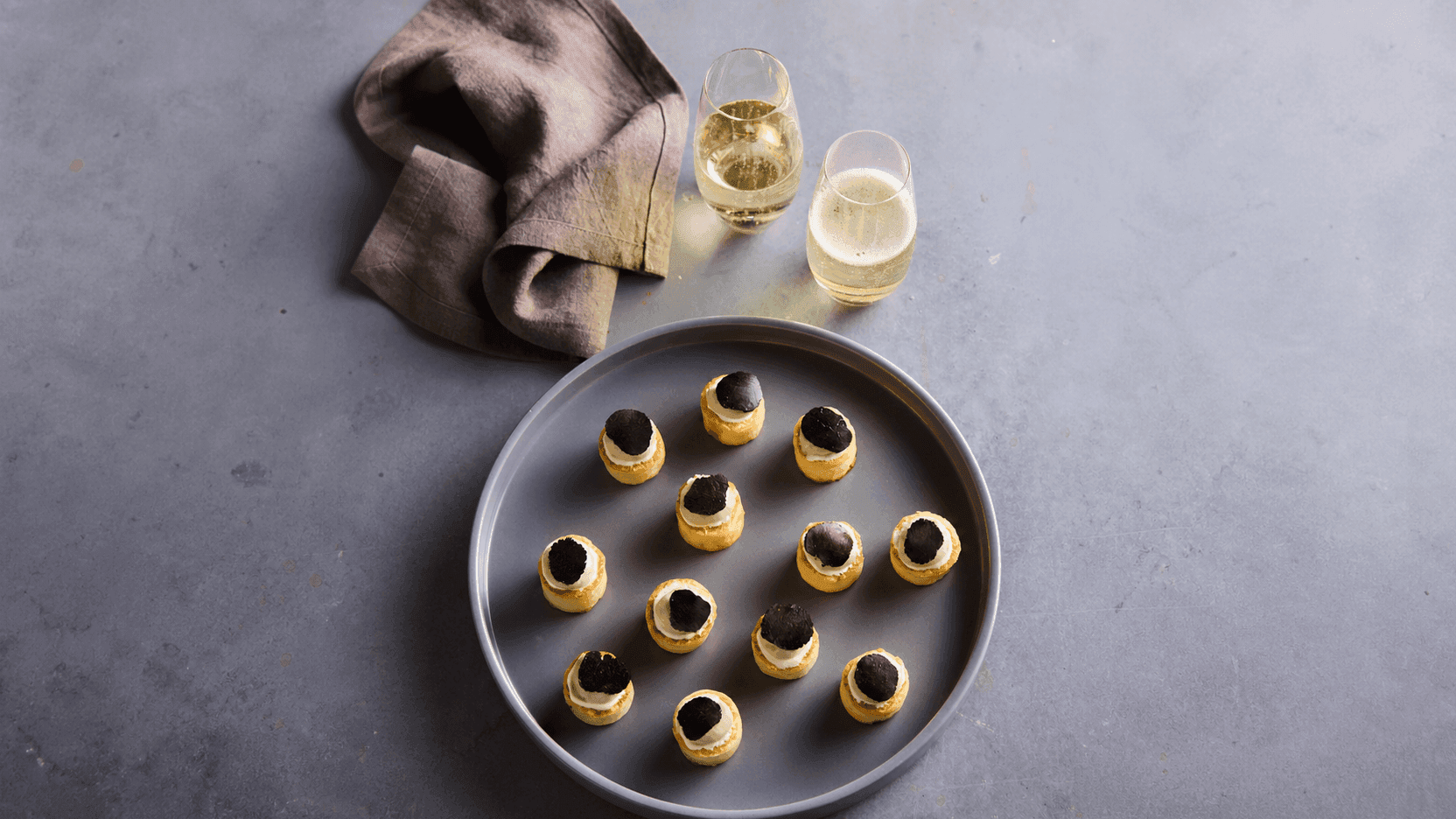 Crumpets with Smoked Eggplant & Black Truffle recipe preview