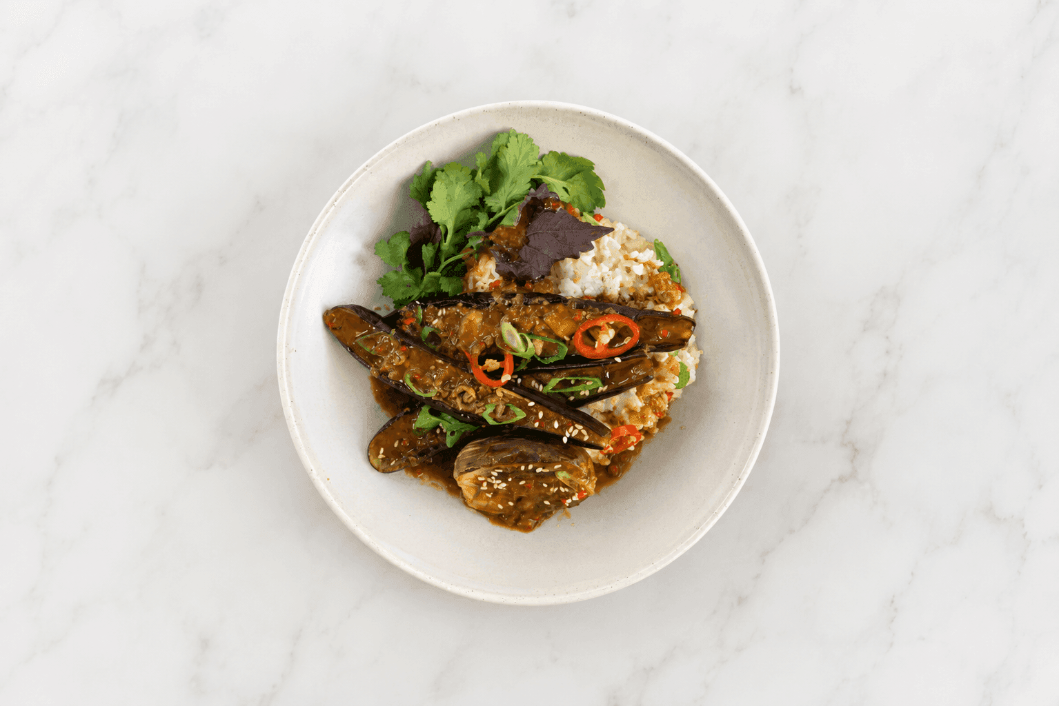 Golden Miso and Sesame Eggplant with Coconut Jasmine Rice recipe preview