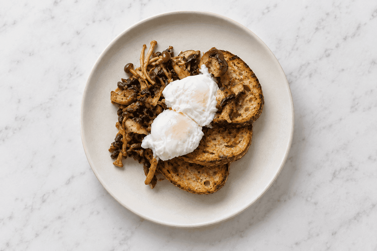 Steamed and Gratinated Eggs with Garlic Mushrooms recipe preview