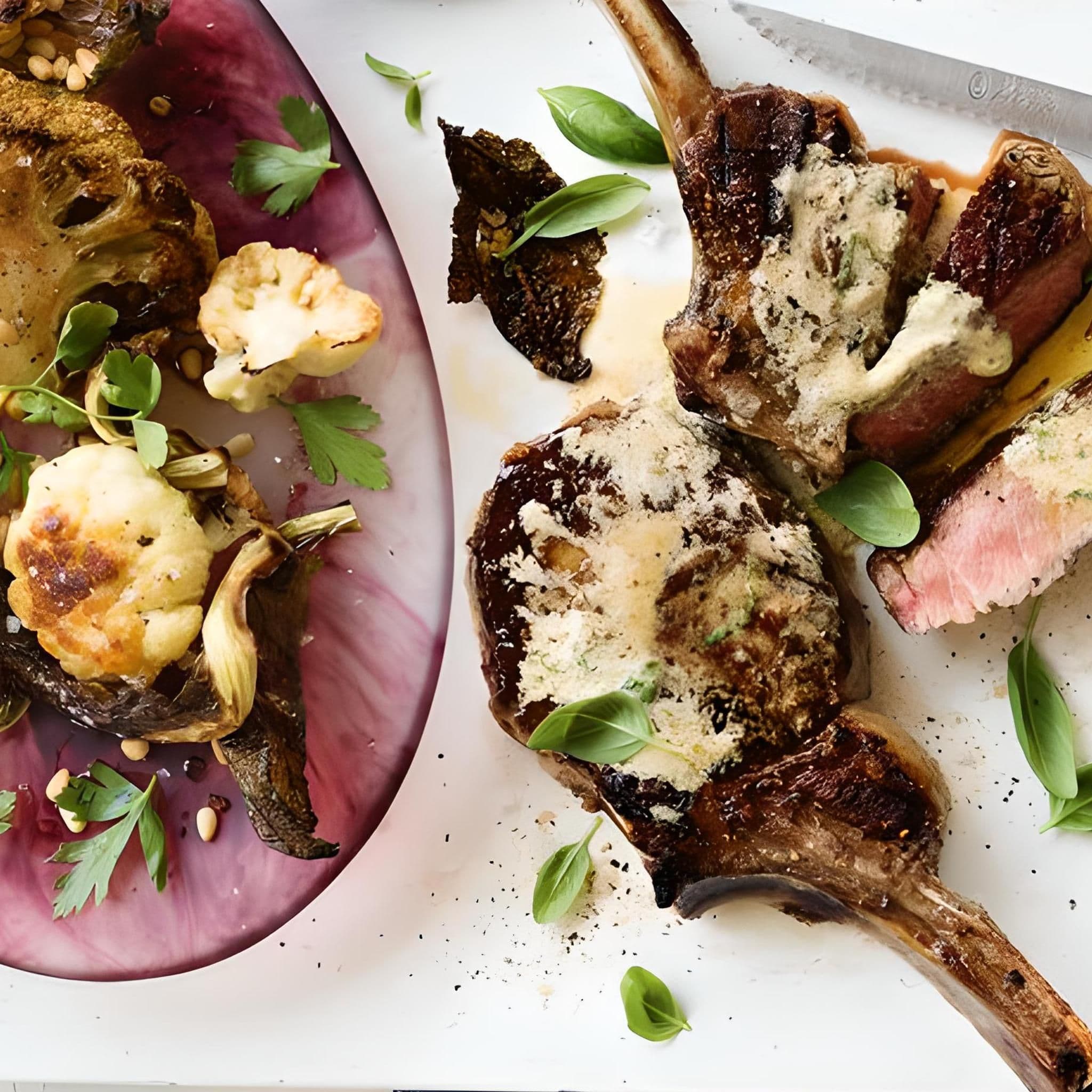 Rib-eye with Anchovy Butter and Roasted Cauliflower recipe preview
