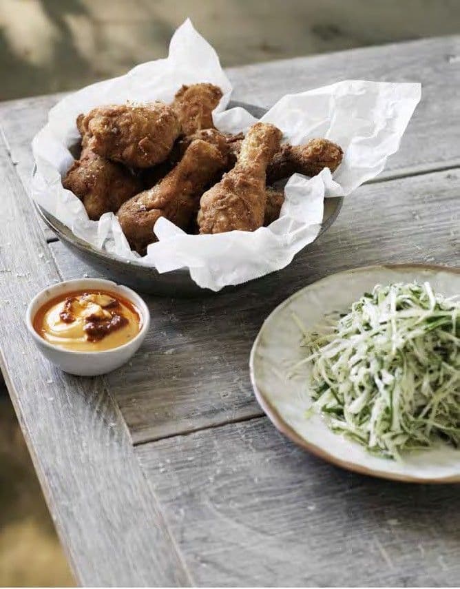 Crispy Buttermilk Chicken with Harissa Mayonnaise recipe preview