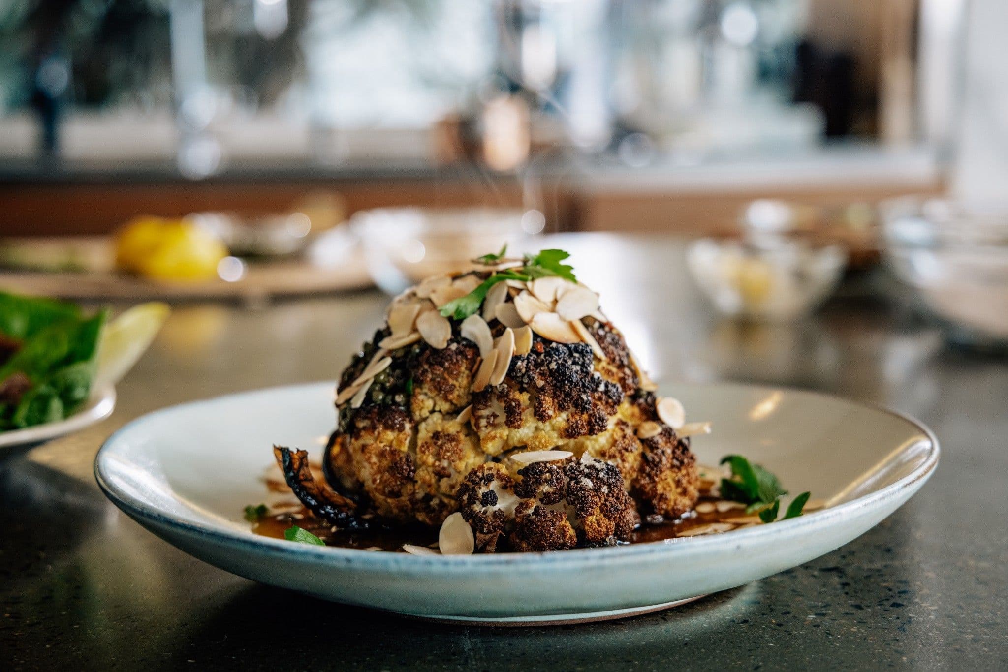 Whole Roasted Cauliflower, with Almond and Caper Burnt Butter recipe preview