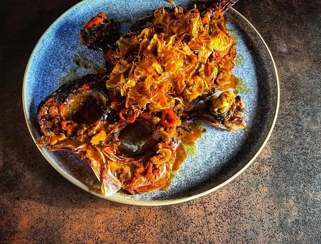 Butterflied Grilled Alfonsino with Mussels and Globe Artichoke Crisps recipe preview