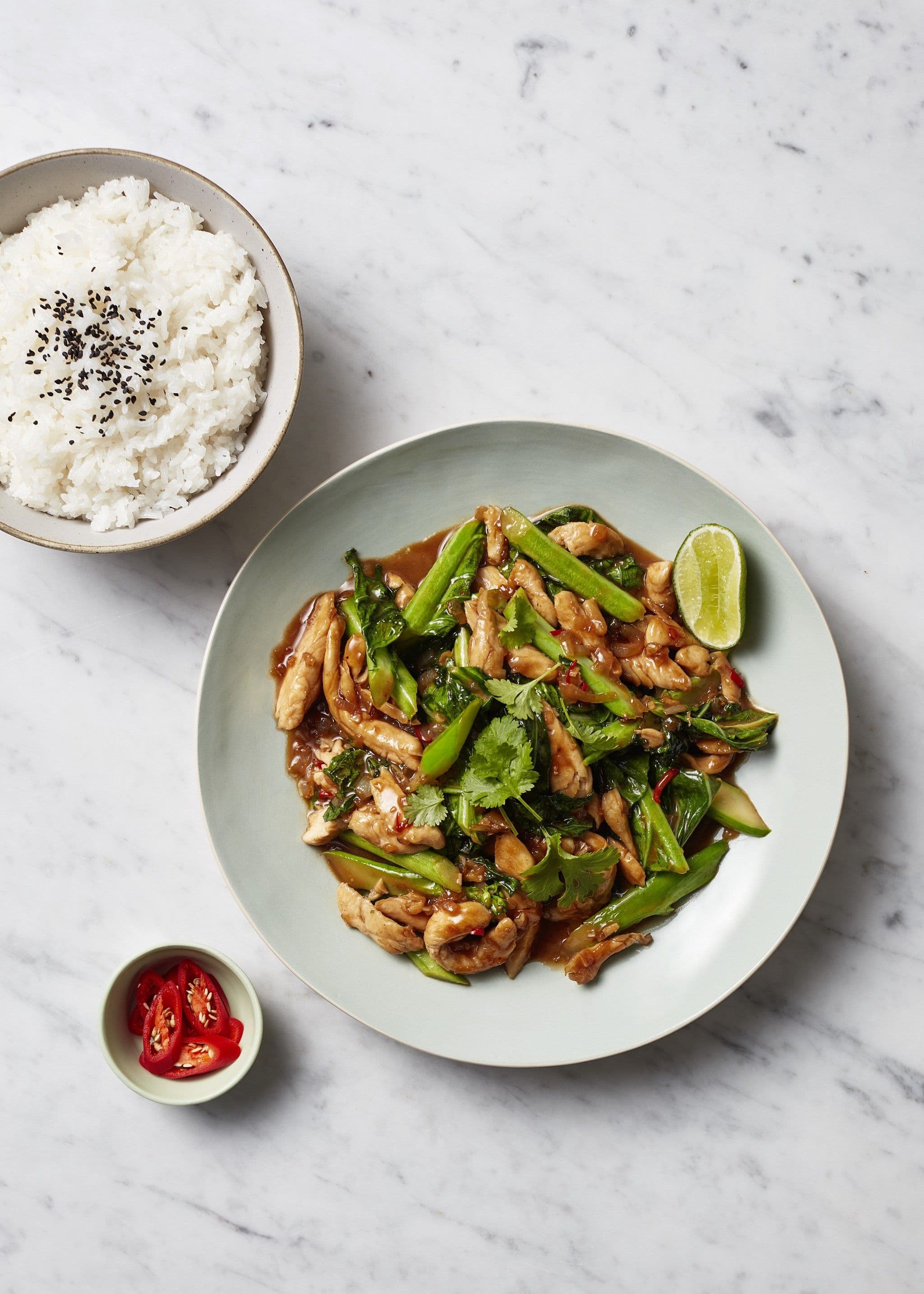 Chicken, Chilli, Lemongrass Stir-Fry with Coconut Rice recipe preview