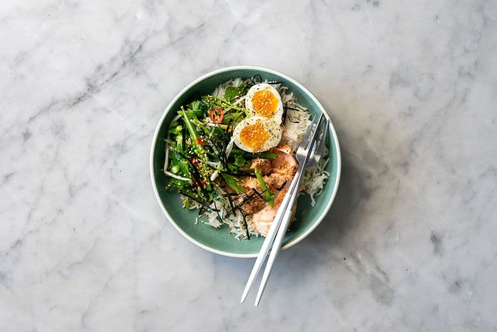Salmon and Soft-boiled Egg Rice Bowl